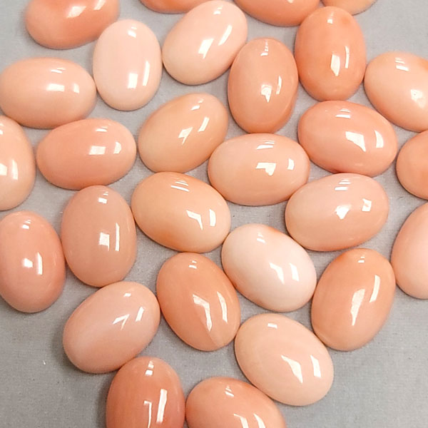 11x15MM OVAL CABOCHON  NATURAL PINK CORAL
